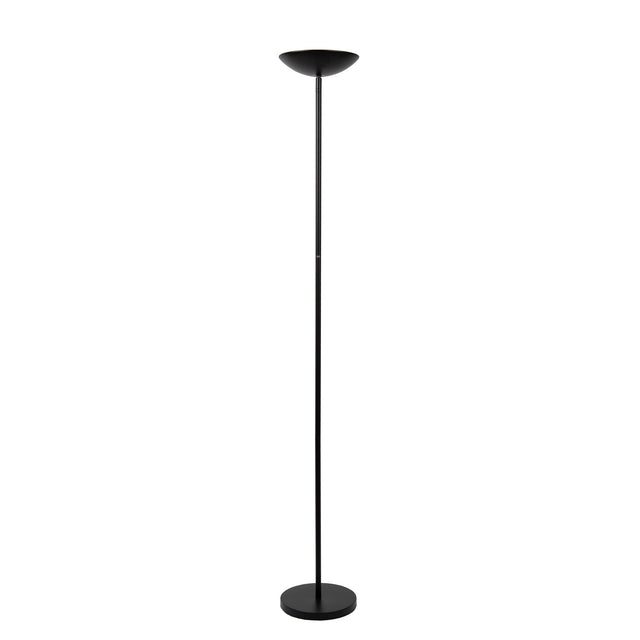 Lucide Zenith LED-Stehleuchte in Schwarz, freigestellt auf weißem Hintergrund