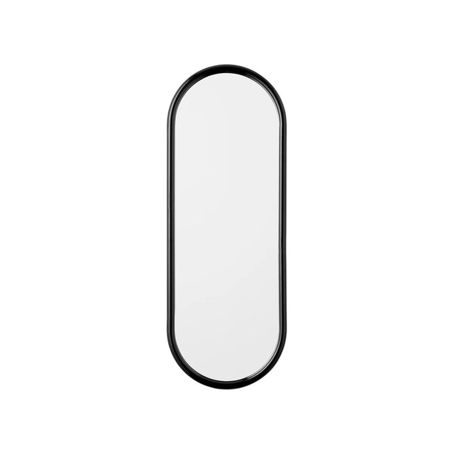 AYTM Angui Wandspiegel oval in Anthrazit, 29 x 78 cm, freigestellt auf Weiß