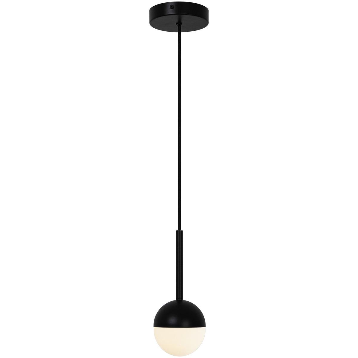 Nordlux Contina Pendelleuchte in Schwarz mit weißer Opalglaskugel