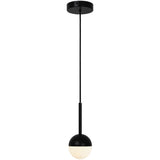 Nordlux Contina Pendelleuchte in Schwarz mit weißer Opalglaskugel