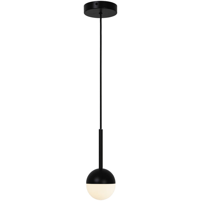 Nordlux Contina Pendelleuchte in Schwarz mit weißer Opalglaskugel