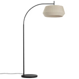 Nordlux Dicte Stehleuchte Beige, Seitenansicht mit geschwungenem Bogen